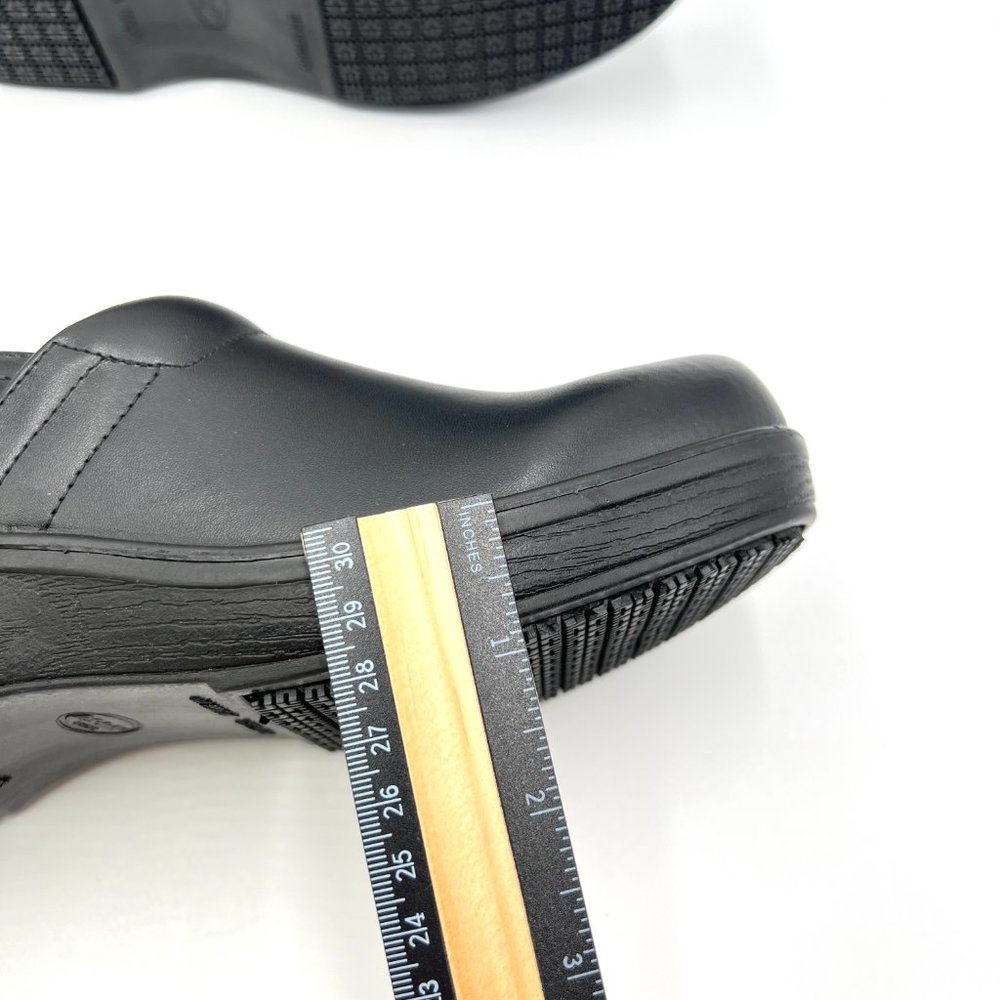 New Dr Scholls Womens Size 9 Black Leather Dynamo Slip On Work Mule Shoes Clogs‎ - Picture 12 of 13